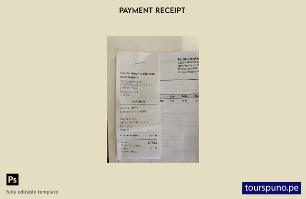 Plantilla de recibo de pago de reparación de automóviles con chevron de Pacific 